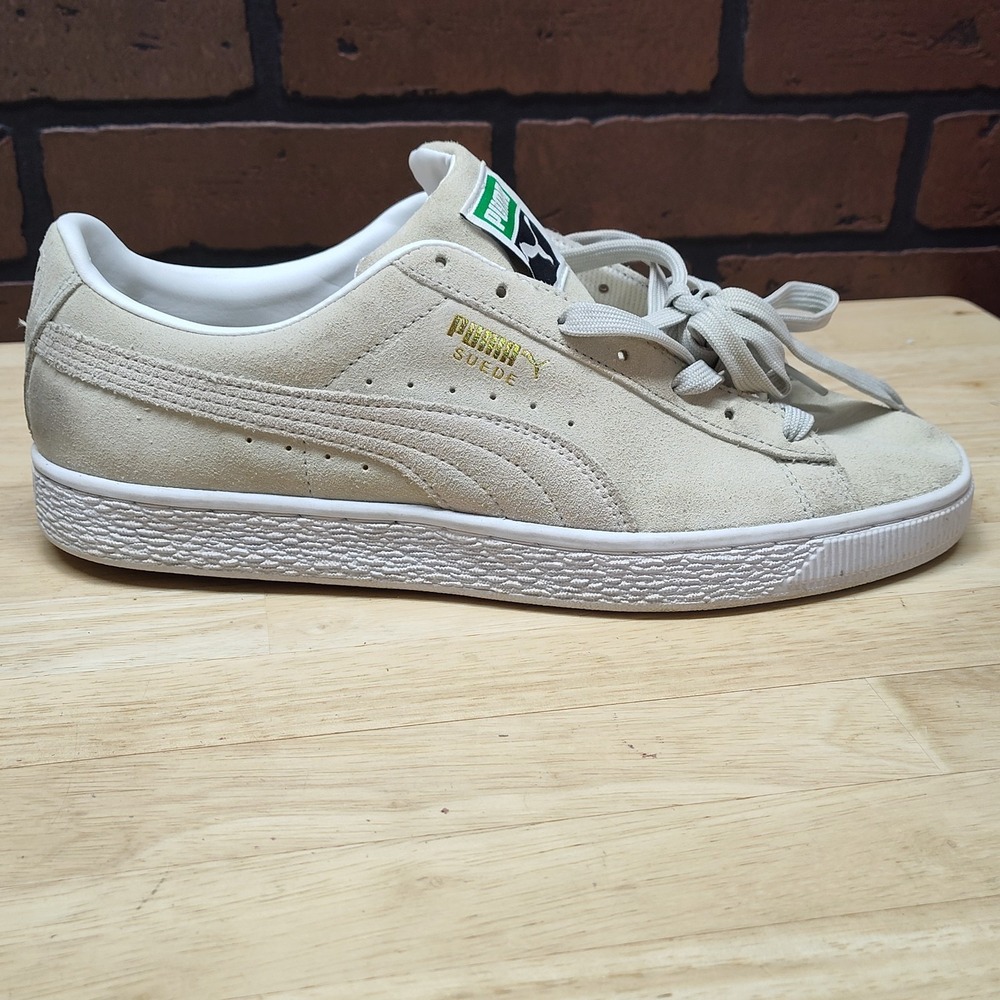 Puma Suede Classic XXI tan Puma White Lace Up Sneakers Men's Size 10.5 - Picture 11 of 16